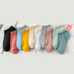 10 Pairs Girls Casual Knit Ankle Socks for Summer & Spring