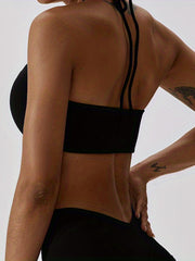 Solid Halter Cami Crop Top Backless All match Top Women's Lingerie