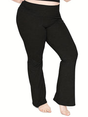Wide Leg Stretchy Pants with Wide Waist Band
