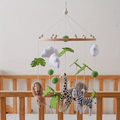 Leaf & Animal Baby Crib Mobile w/ Soft Plush Toys Vibrant Nursery Decor