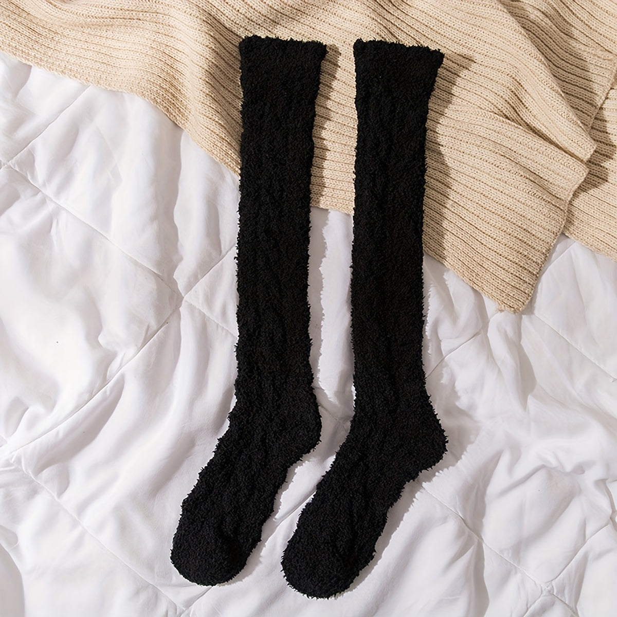 Cozy Fuzzy Socks With Grips Winter Warm Home Crew Socks