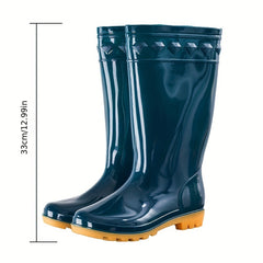 High Tube Rain Boots Waterproof and Wear-Resistant Women's Footwear