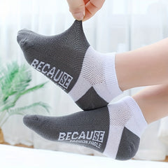 5 Pairs Boys Mesh Breathable Ankle Socks for Spring Summer