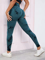 Tie Dye Seamless Fitness Leggings High Stretch Tummy Control Yoga Pants