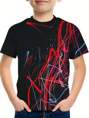 Kids' 3D Patterned T-Shirts for Summer Outings