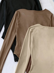 3pcs Long Sleeve Solid Yoga Jumpsuit Women's Activewear