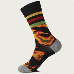 3 Pairs Multicolored Striped Socks Novelty & Funny Pattern Street Socks