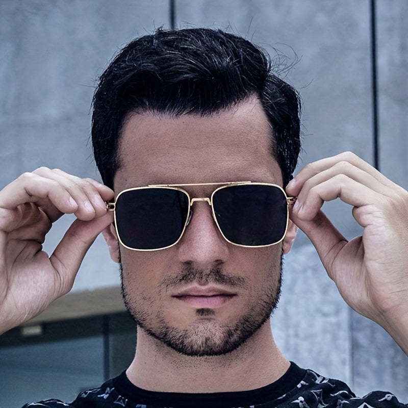 Men's Sunglasses Vintage Half Frame Cut Edge UV Protection