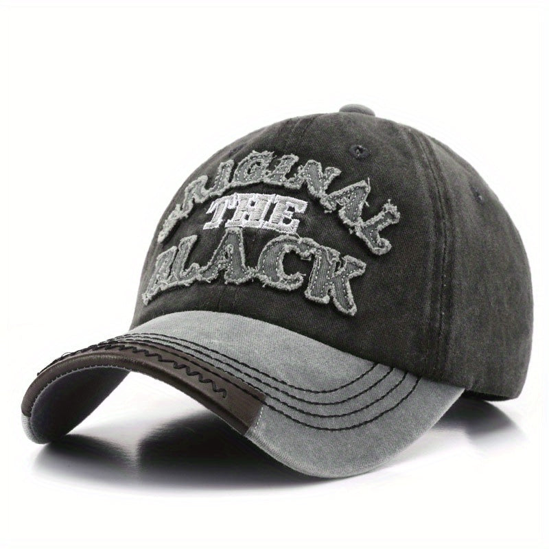 Retro Washed Cloth Letter Embroidery Baseball Cap for Men