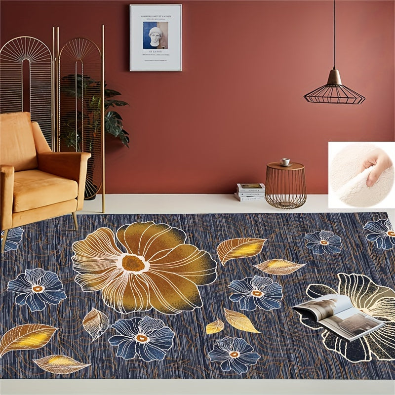 Boho Flower Pattern Kitchen Rug Anti Fatigue Carpet Mat