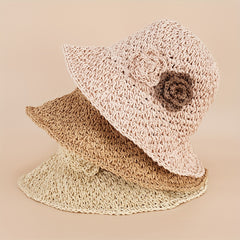 Flower Foldable Sun Hat Seaside Vacation Sun Hat