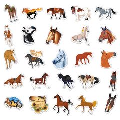 50 Horse Stickers Waterproof Decals for Water Bottles Laptops Phones