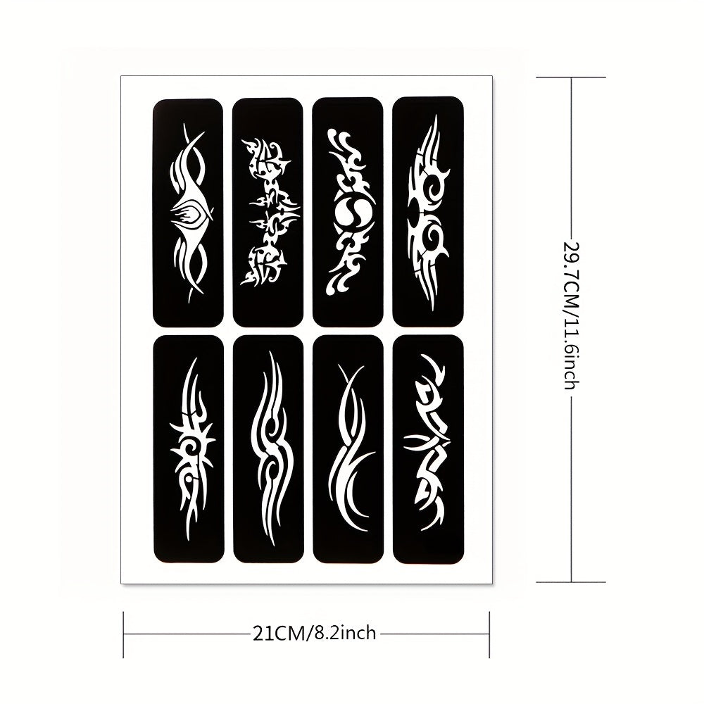 Hollow Tattoo Stencil Set with Red Tattoo Dye Paste