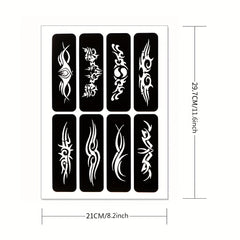 Hollow Tattoo Stencil Set with Red Tattoo Dye Paste