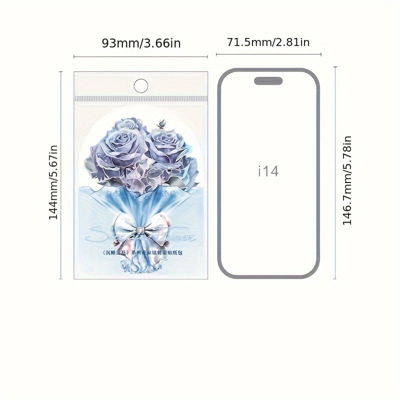 10Sheet Laser Silver Flower Stickers Sleeping Flowers Collection