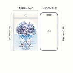 10Sheet Laser Silver Flower Stickers Sleeping Flowers Collection