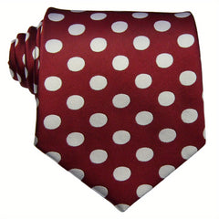 Men's Red Bottom Big Polka Dot Tie