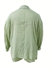 Ribbed Lantern Sleeve Shirt & Shorts Set