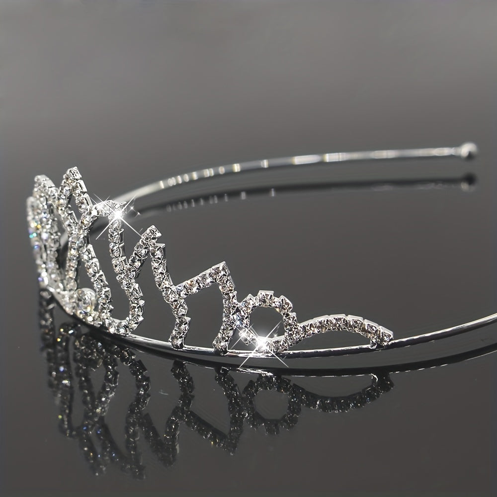 Rhinestone Headband Queen Crown Tiara Head Jewelry Bridal Wedding Hair Accessori