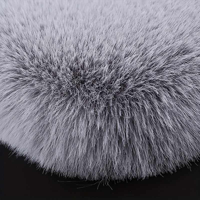 3pcs Grey Plush Car Cushion Winter Supplies Thickened Plush Auto Cushion