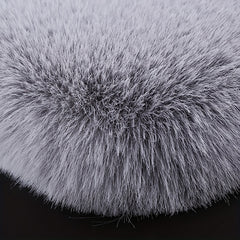 3pcs Grey Plush Car Cushion Winter Supplies Thickened Plush Auto Cushion