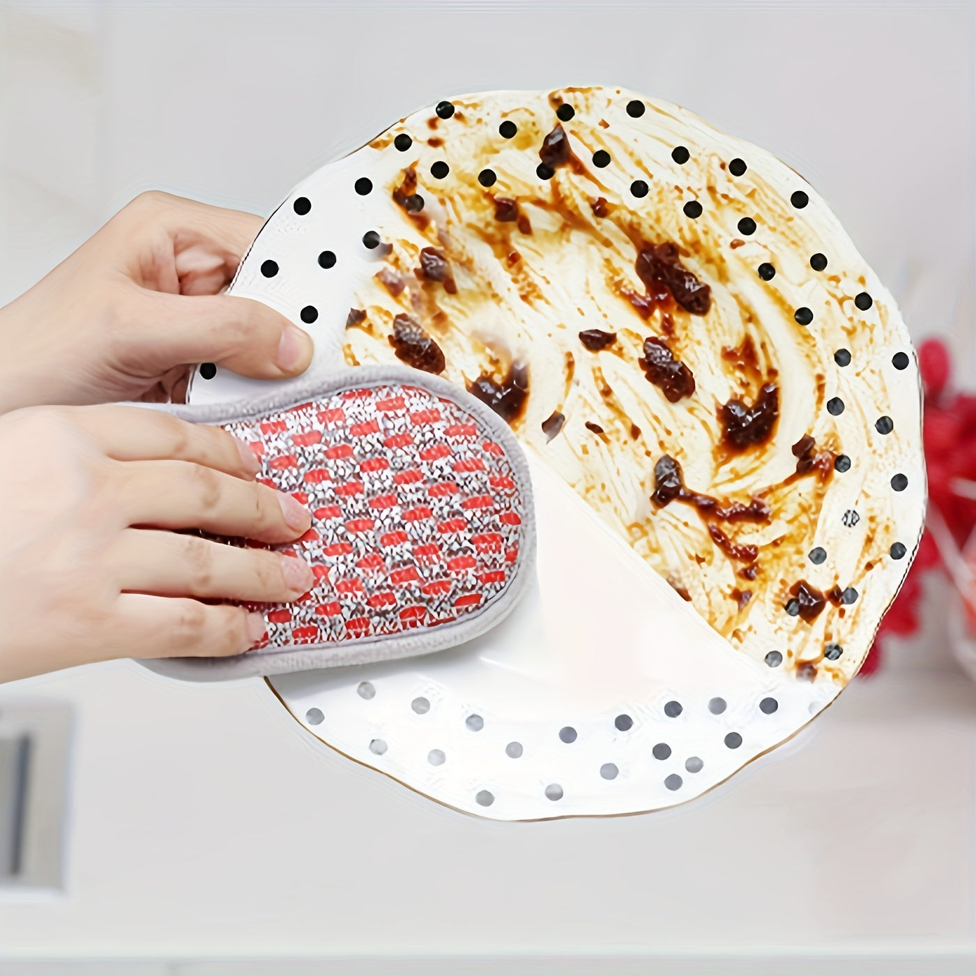 8pcs Dish Cloths Sponge Double Sided Cleaning Brush Scrubbing Magic Spon