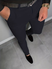 Slim Fit Stretch Dress Pants Men Semi-Formal Business Slacks