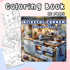 Cozy Corner Adult Coloring Book - 22 Thickened Pages - 20x20 cm - Deluxe Edition