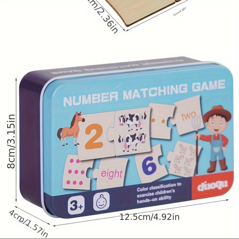 Wooden Number Matching Puzzle Educational Toy Set for Youngsters