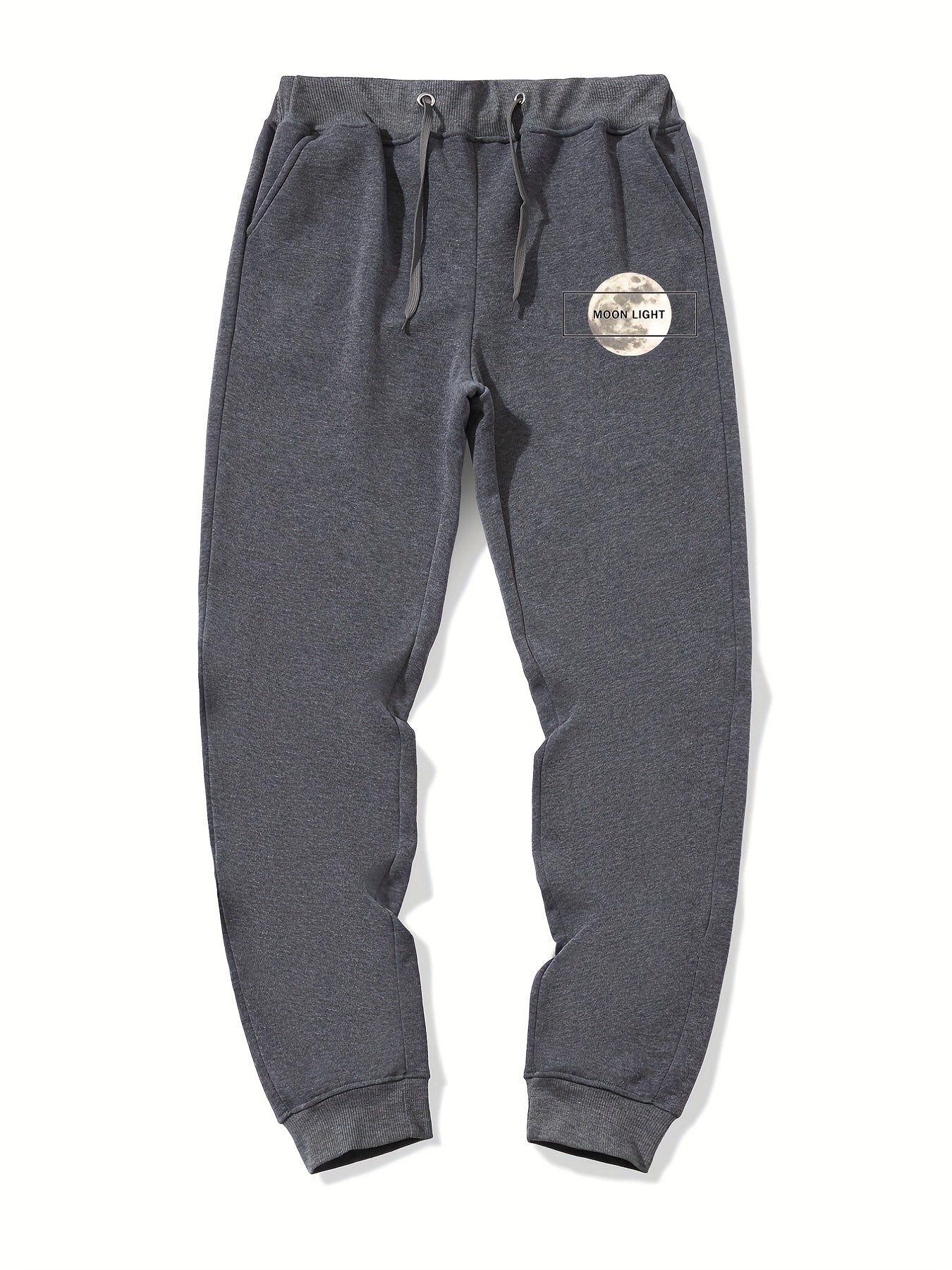 Moon Pattern Casual Stretch Joggers Men s Sweatpants