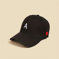 Heart A Embroidery Baseball Cap Lightweight Sun Hats For Women