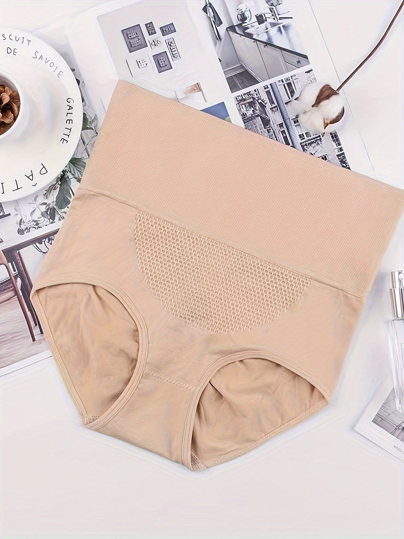 4pcs High Waist Briefs High Stretch Panties Women's Lingerie