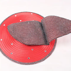 Vintage Rhinestone Leaf Fascinator Hat with Bowknot & Veil