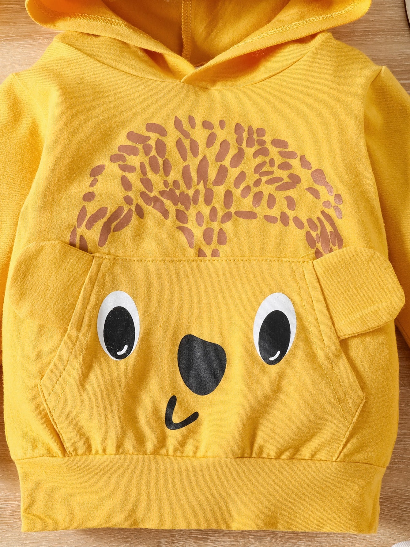 Cartoon Print Cotton Hooded Baby Set