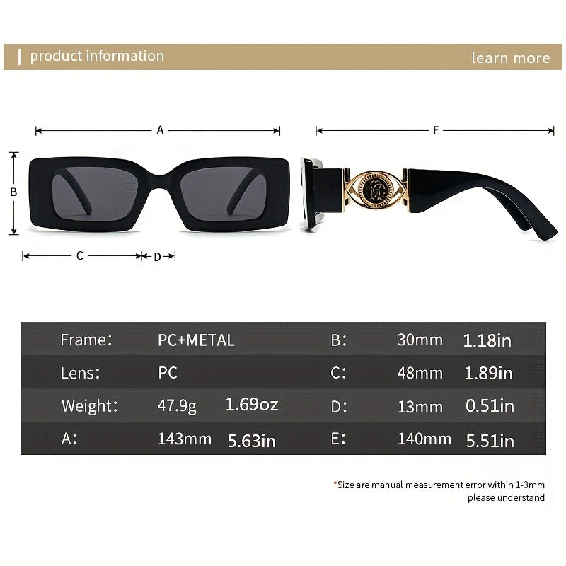 Rectangular Frame Sunglasses Gradient Lens Glasses UV400