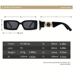 Rectangular Frame Sunglasses Gradient Lens Glasses UV400