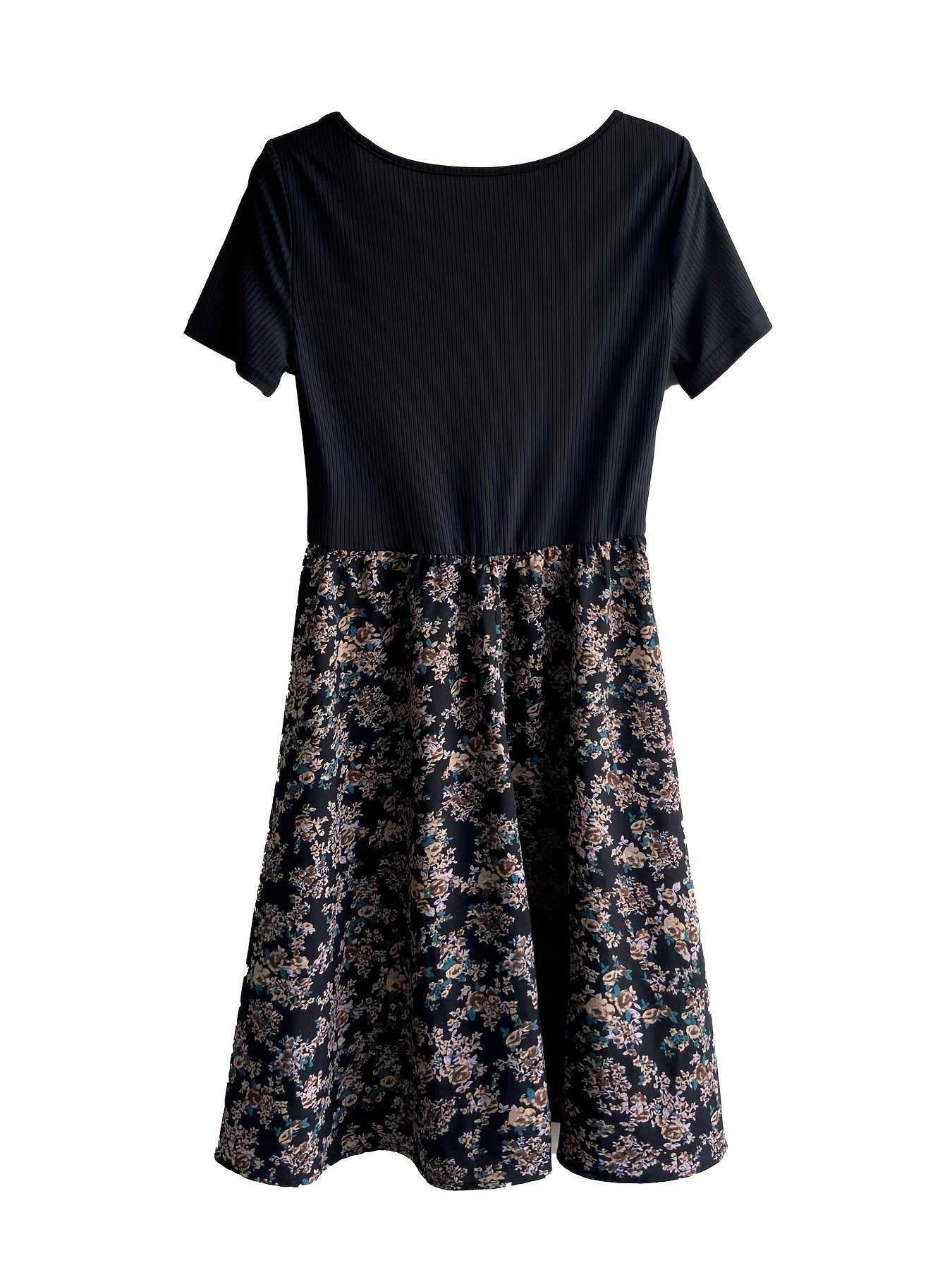 Floral Print Short Sleeve Dress for Spring & Summer