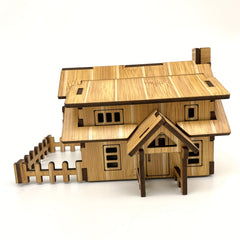 Wooden 3D Puzzle Building Models Western Hut DIY Laser Cut Assembly Model Kit