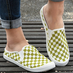 Checkboard Slip On Casual Shoes Lightweight Breathable Sport Running Sho