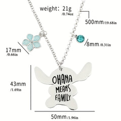 Ohana Means Family Boys Kids Laser Lettering Couple Jewelry Gift Necklace