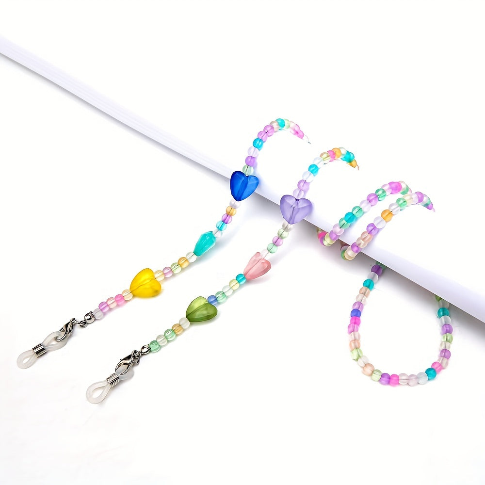 Heart Beaded Glasses Chain Acrylic Eyeglasses Lanyard Strap