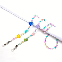 Heart Beaded Glasses Chain Acrylic Eyeglasses Lanyard Strap