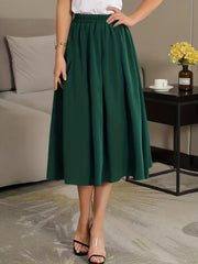 Solid Casual Midi Skirt for Women
