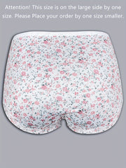 3pcs Floral Print Briefs Elastic Intimates Panties Women's Lingerie