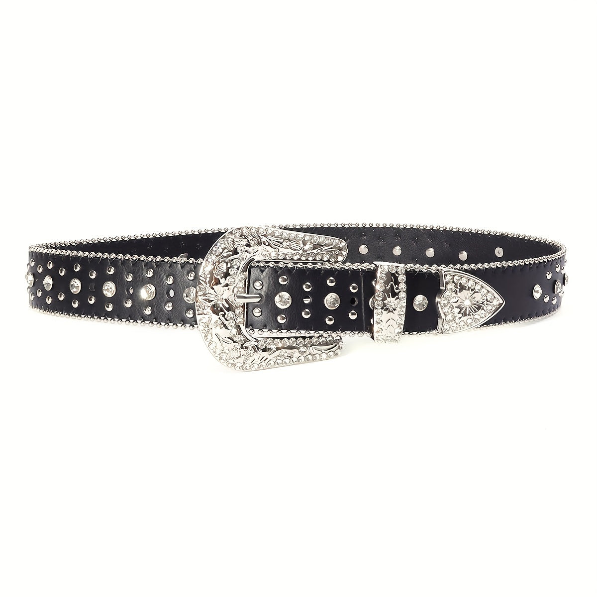 Western Cowboy Cowgirl Belt Rhinestone Rivet Sparkling Hip Hop Belt