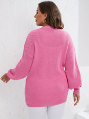 Long Sleeve Knit Sweater Cardigan Women's Plus Stretch