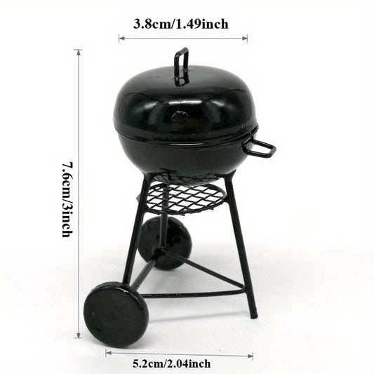 Mini Metal BBQ Grill Model Dollhouse Accessory with Realistic Detailing