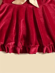 Velvet Christmas Dress For Toddler Kid Girls Party Wear
