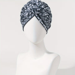 Flower Print Turban Beanie Pre Tied Head Wrap Women Chemo Cap