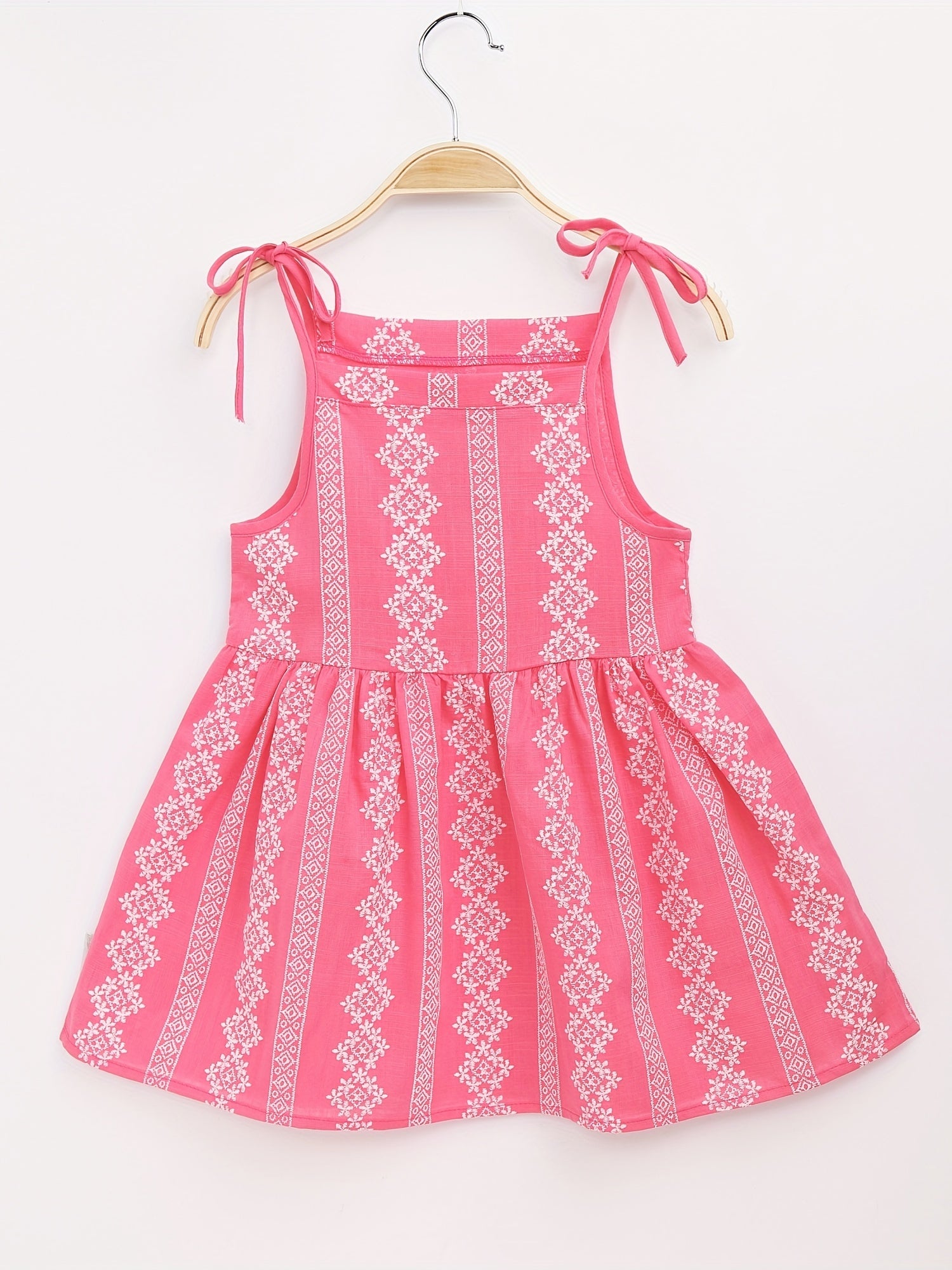 Baby Girls Casual Dress Flower Striped Cami Dress